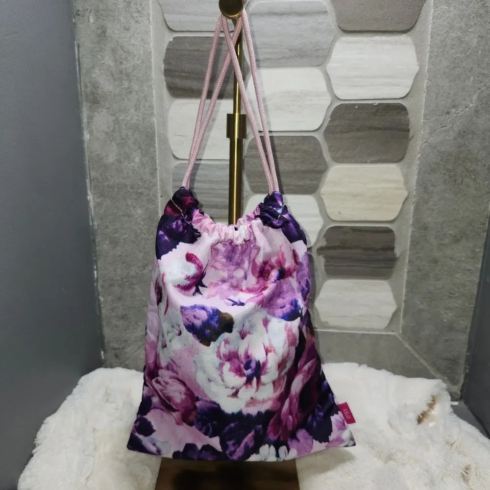 3/$25 - 2 - Ipsy Floral and Gold Cosmetic Draw String Bags